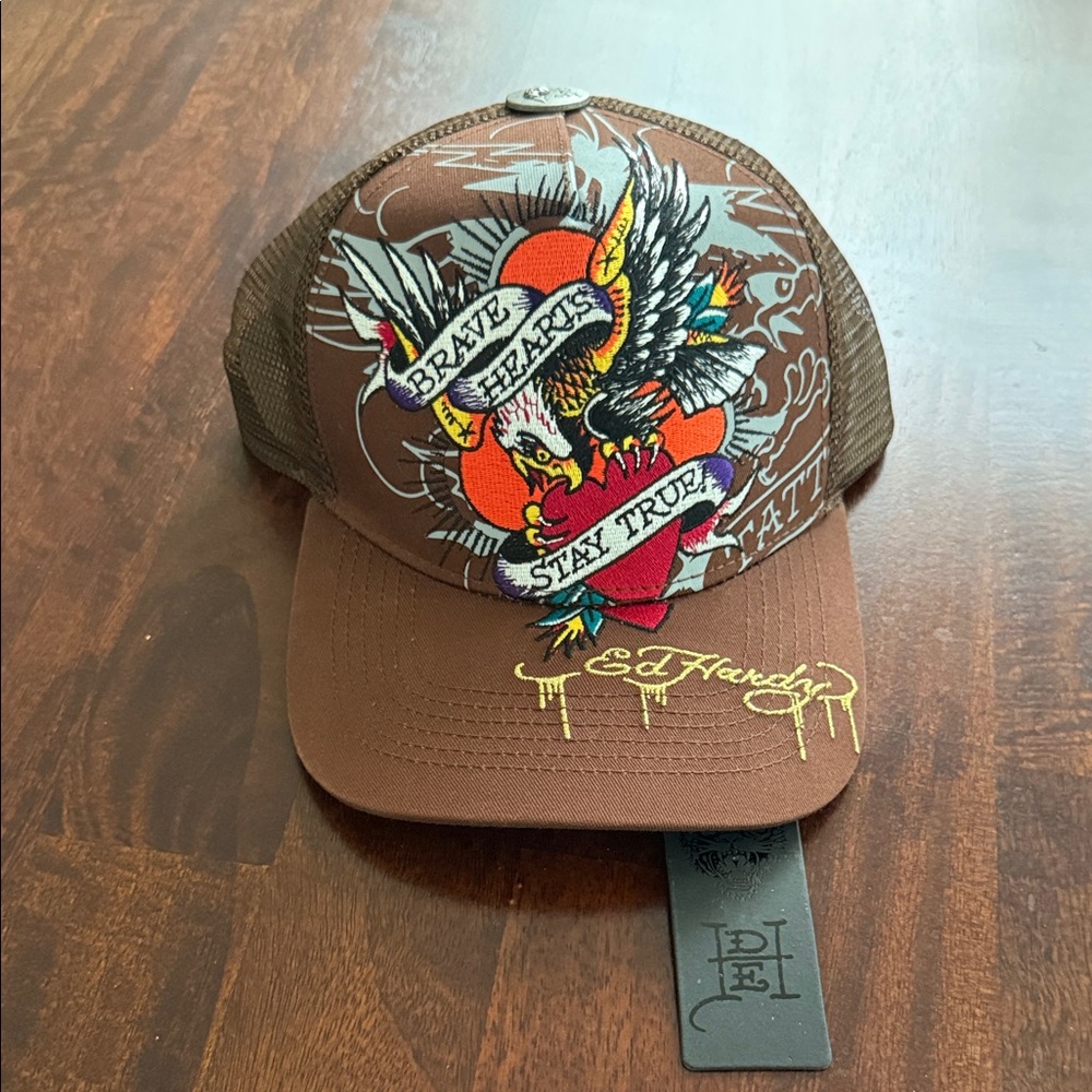 Ed Hardy Brave Hearts Trucker Hat